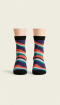 Violet Night Wave Ankle Sock