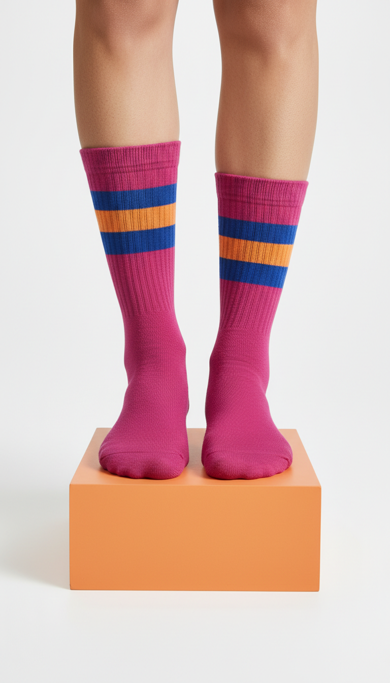 Magenta Pop Crew Socks