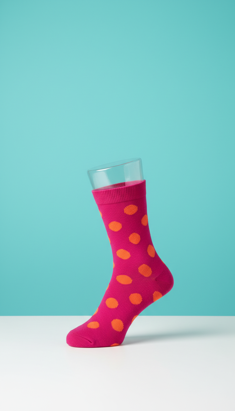 Magenta pop polka-dot crew sock