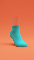Electric aqua ankle sock
