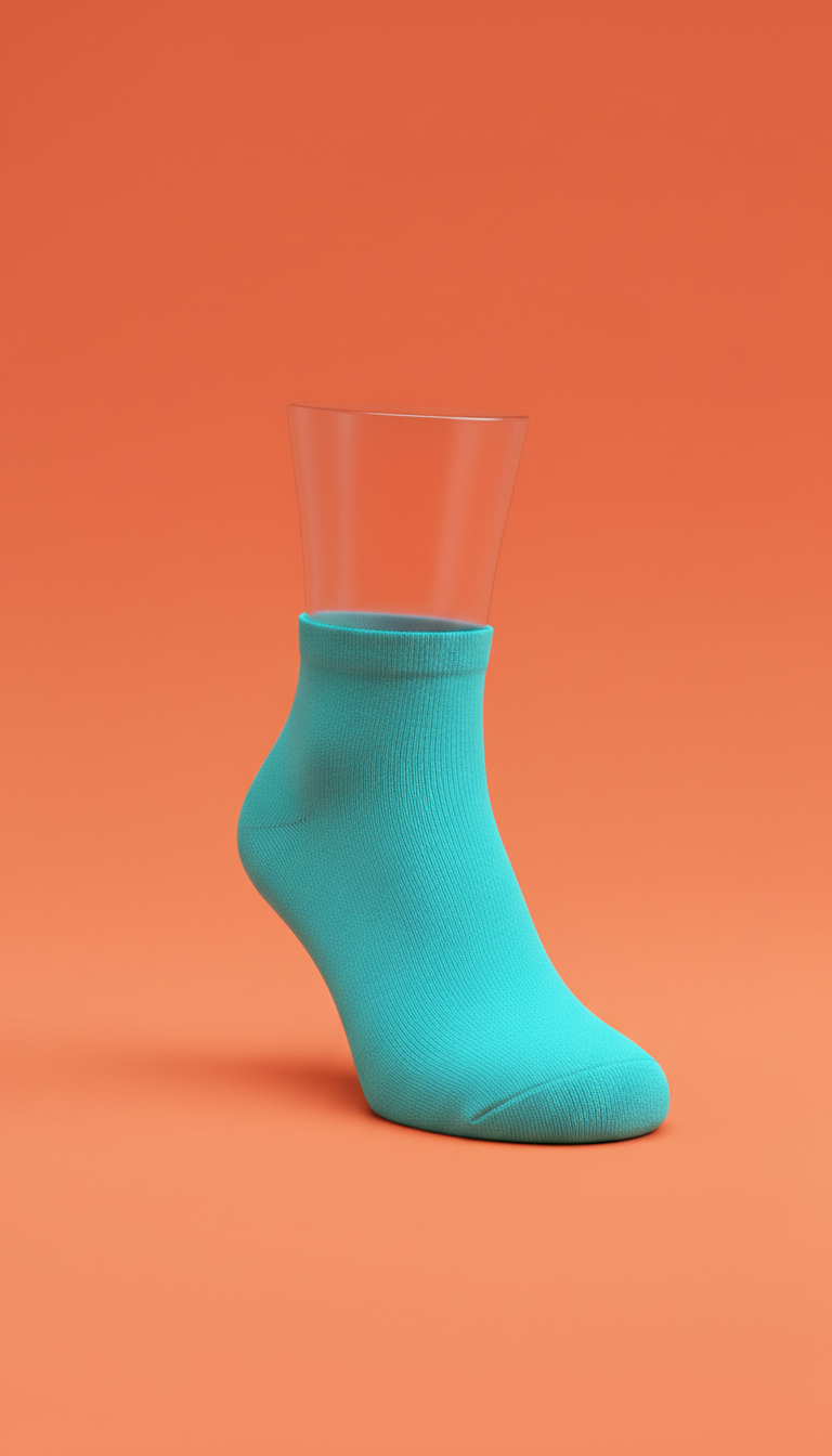 Electric aqua ankle sock