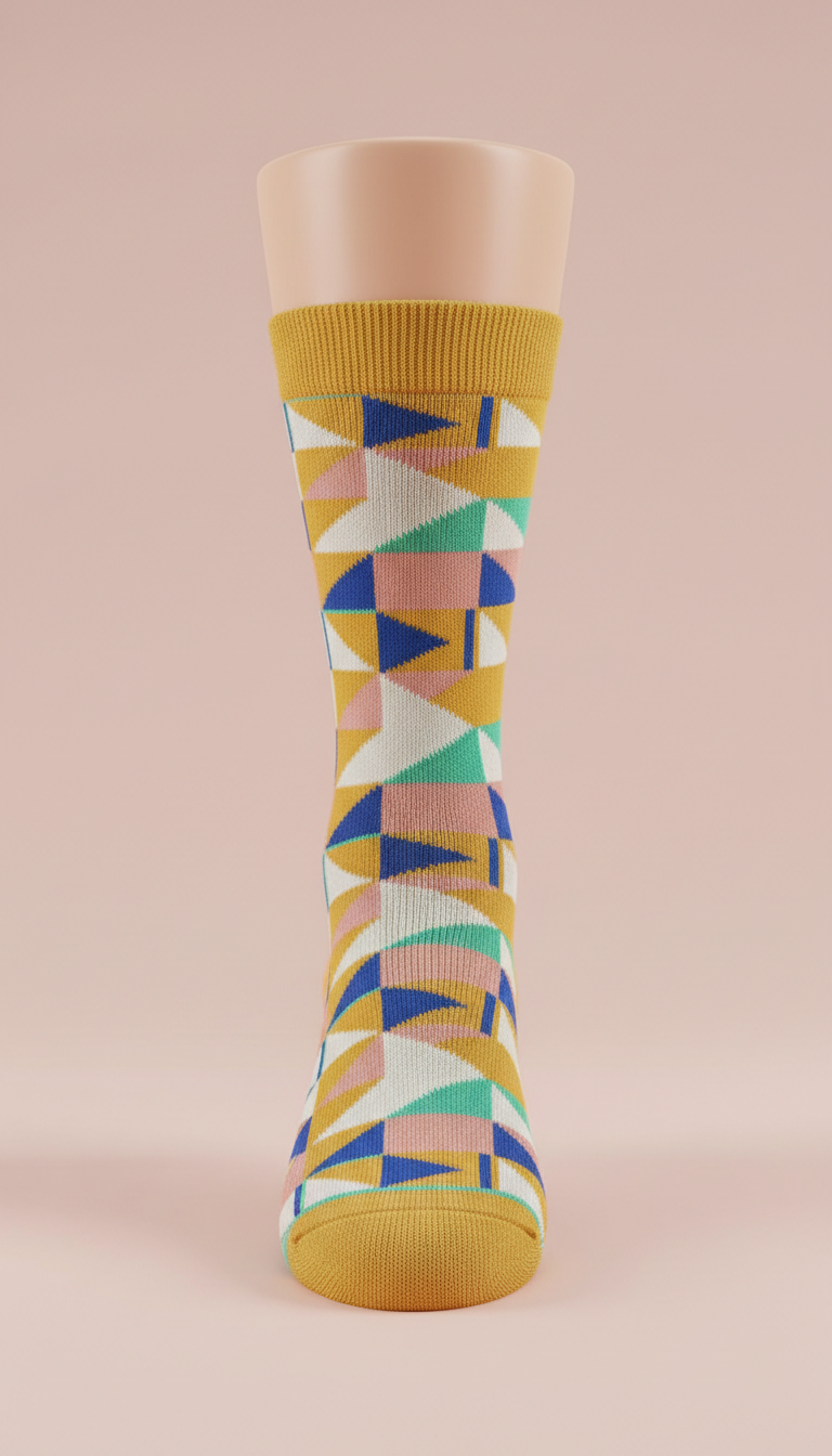 Fresh Mint geometric crew socks