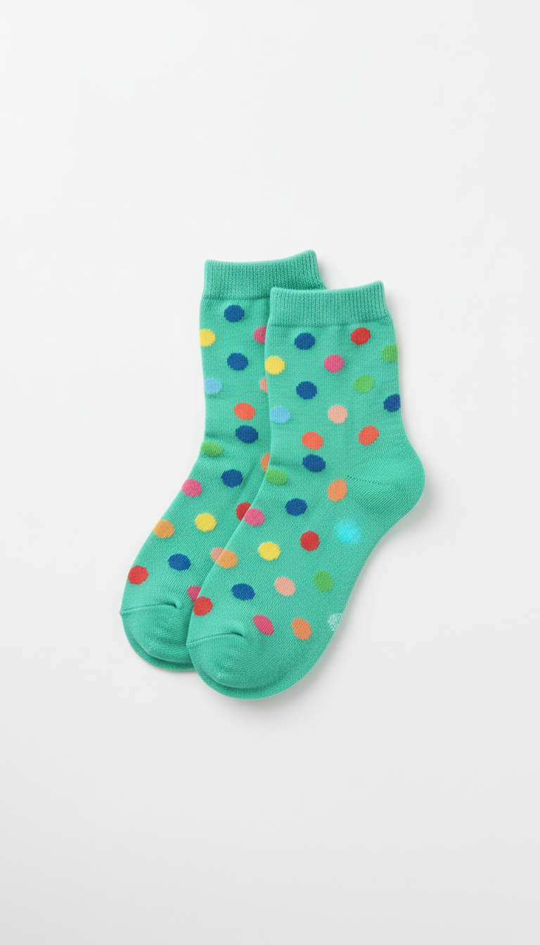 Fresh Mint Polka-Dot Ankle Socks