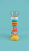 Sunbeam yellow geometric stripe ankle sock