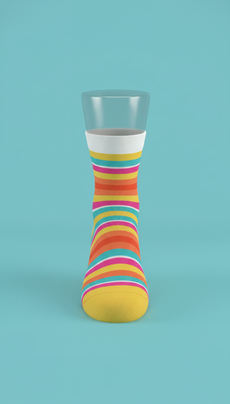 Sunbeam yellow geometric stripe ankle sock