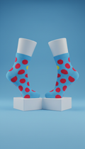 Sky Pop Blue Polka Dot Ankle Socks