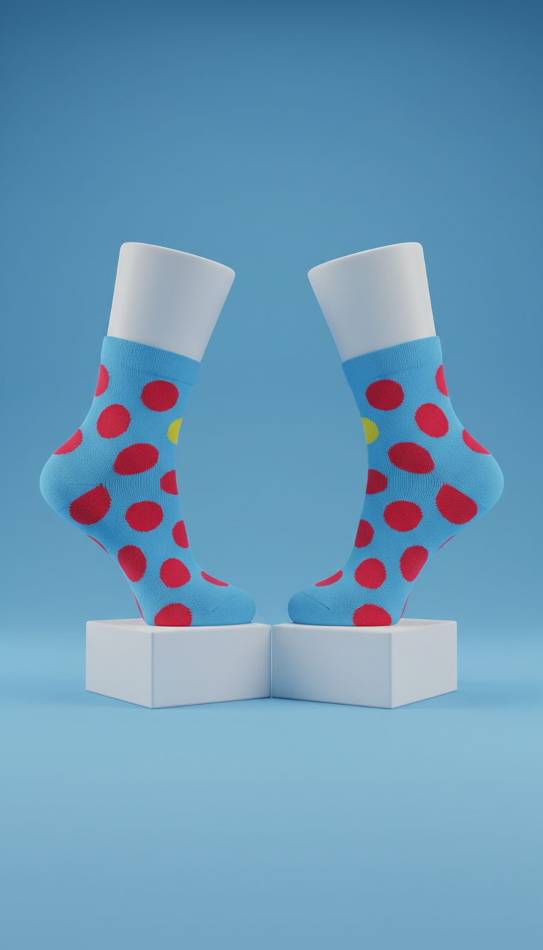 Sky Pop Blue Polka Dot Ankle Socks