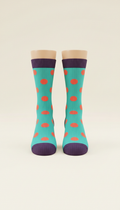 Aqua Pop Dot Crew Sock