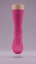 Hot Pink Zigzag Crew Sock