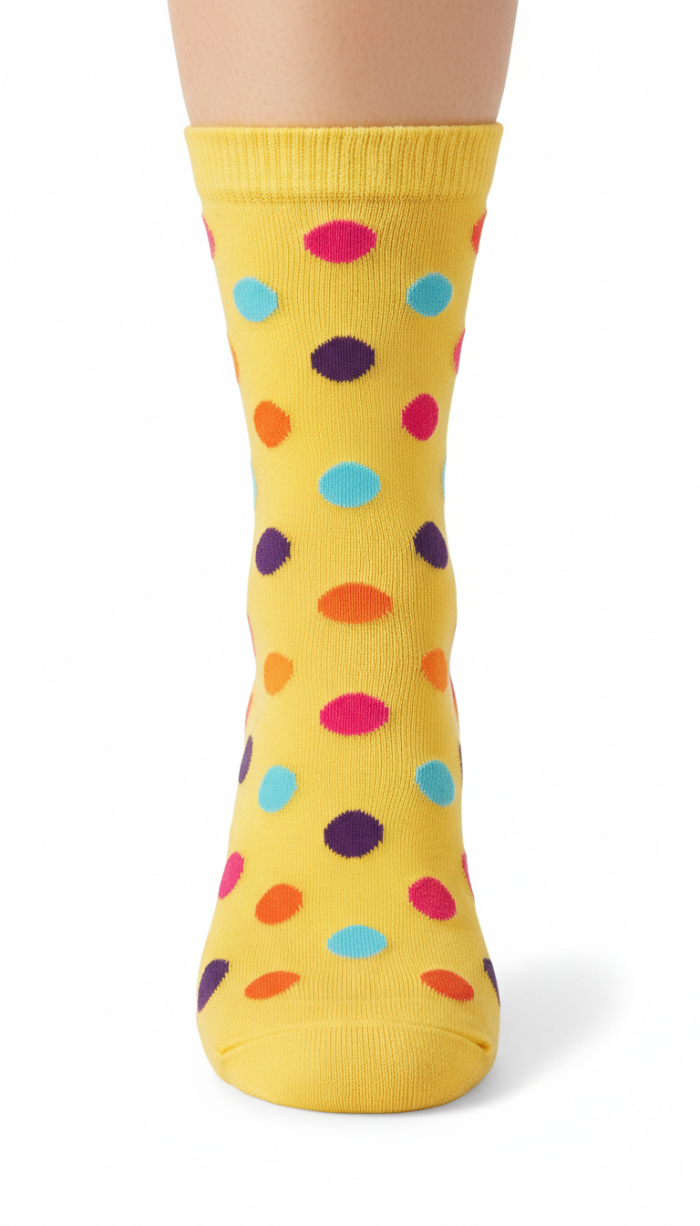 Sunshine Yellow Polka Dot Ankle Sock