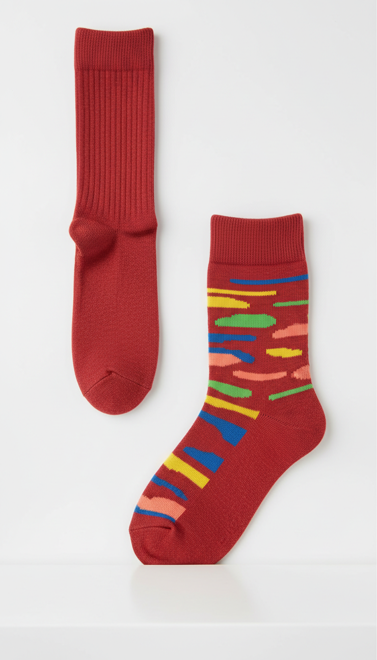 Cherry Red Crew Socks