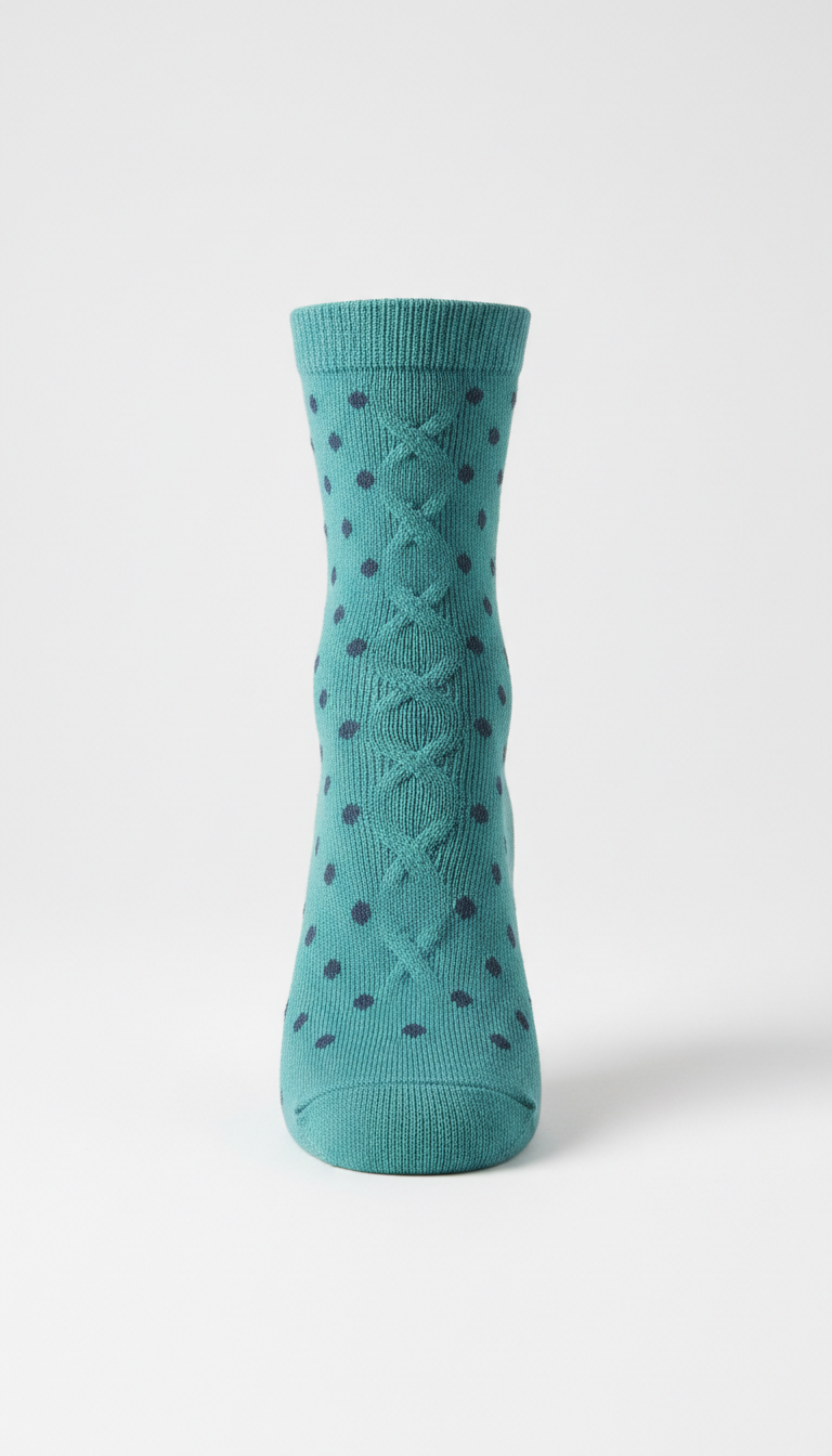 Teal Twist Dotted Ankle Sock